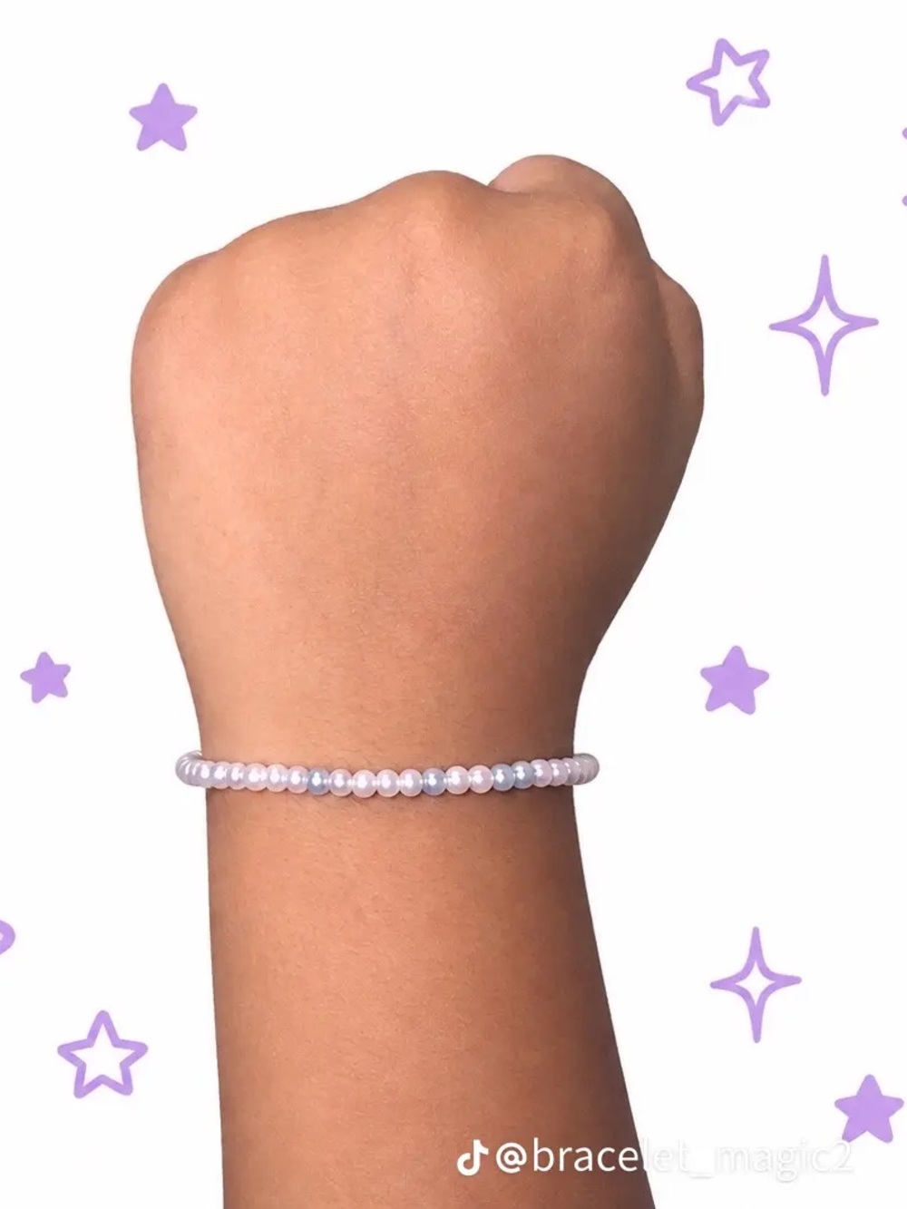 Bracelet Magic Pearl Beaded Stretch Bracelet in Light Pink